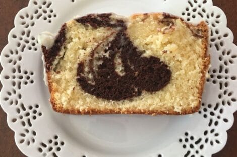 Marble Cake With White Chocolate Glaze