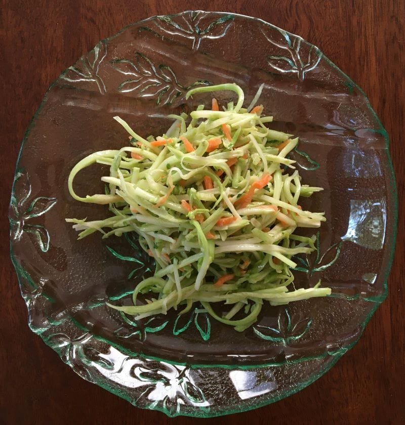 Broccoli Slaw with Sweet and Sour Vinaigrette has a very refreshing taste.
