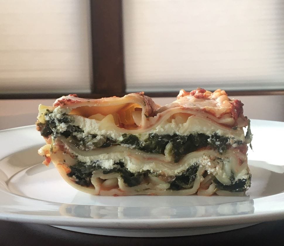 Spinach lasagna. Great variation of classic comfort food.