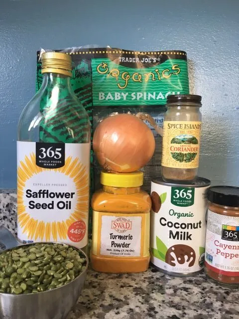 Green split soup Indian style-ingredients