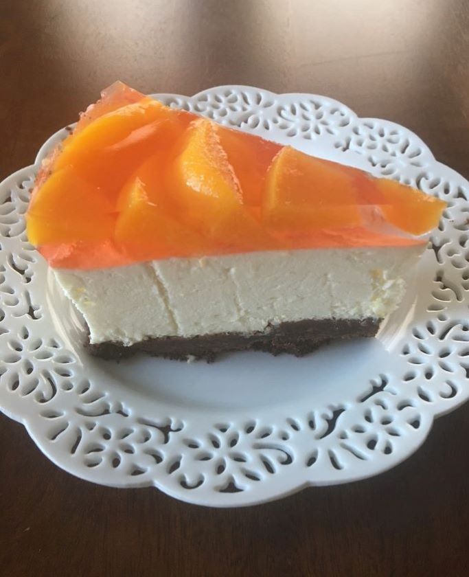 no bake cheesecake with peaches