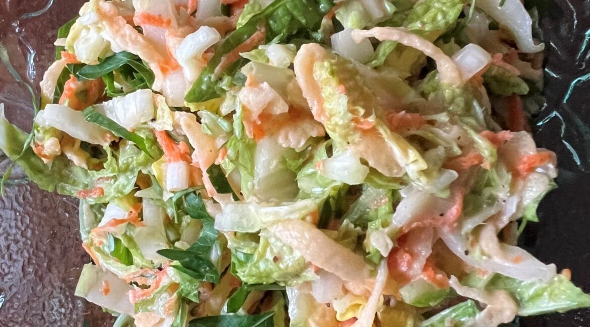 Napa cabbage with carrot and apple