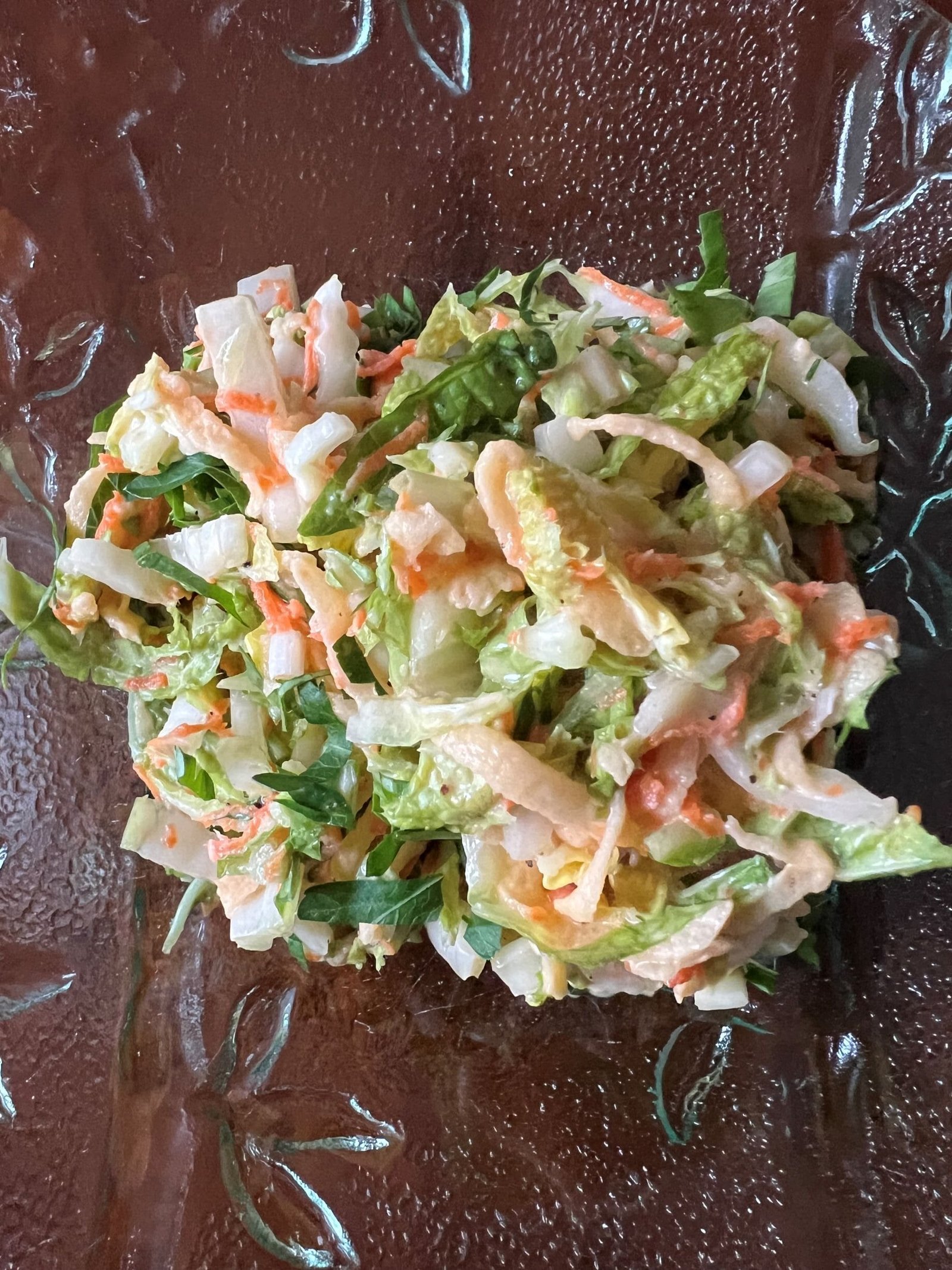 Napa cabbage with carrot and apple