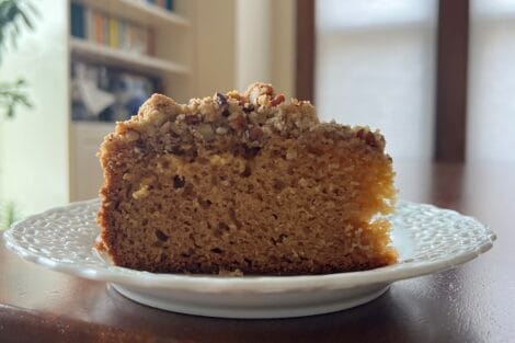 Peach streusel cake