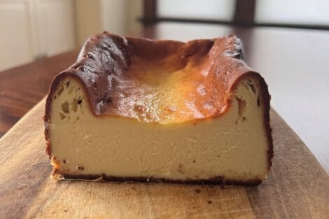 loaf pan Basque cheesecake