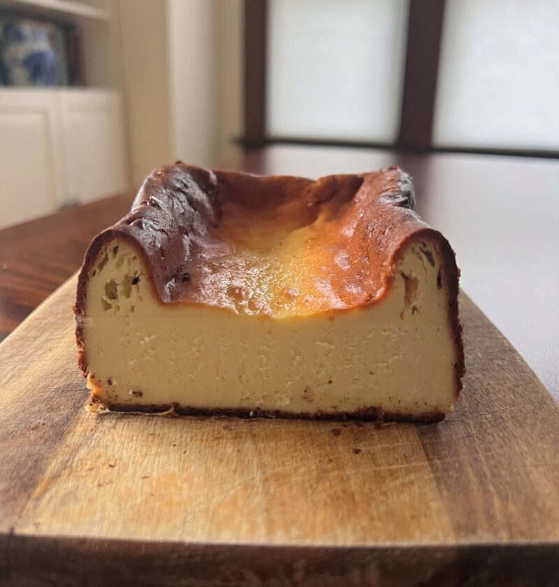 loaf pan Basque cheesecake