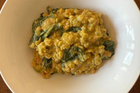 Red Lentils and Spinach