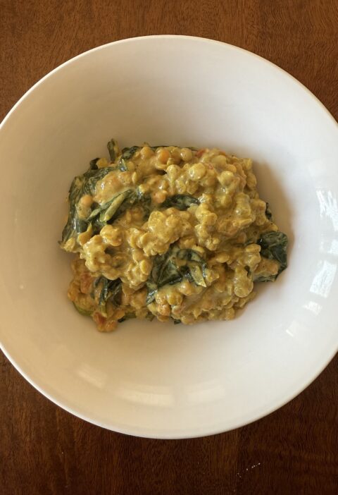 Red Lentils and Spinach
