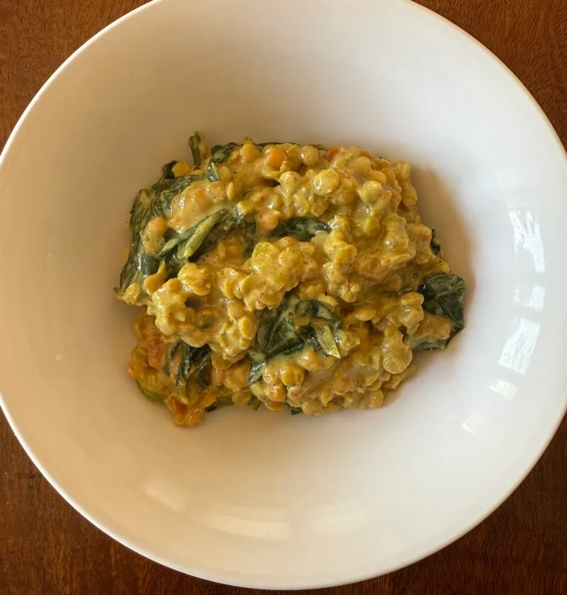 Red Lentils and Spinach