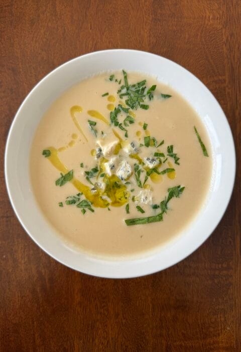 celery root and cannellini bean