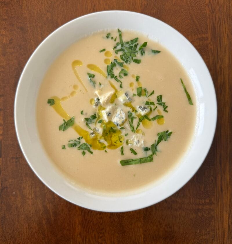 celery root and cannellini bean