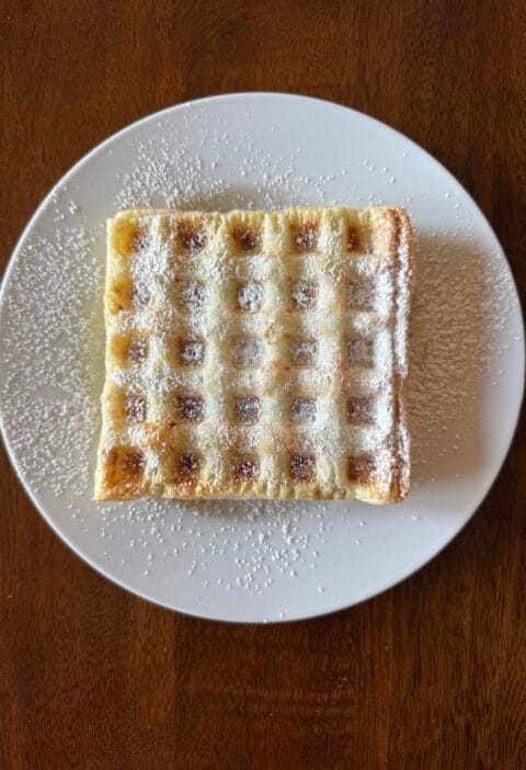 puff pastry and nutlla waffles